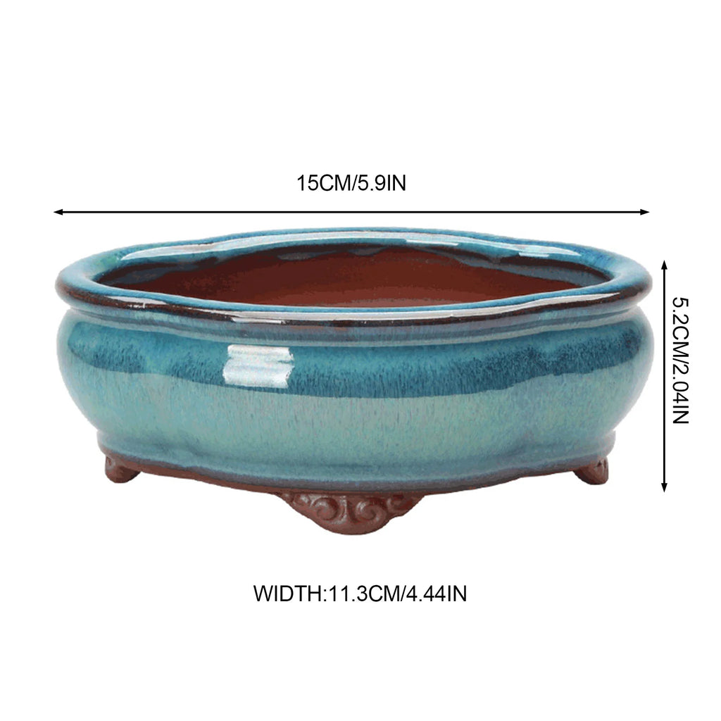 Ceramic Garden Planter Pots Elegant Breathable Pottery Bonsai Pots