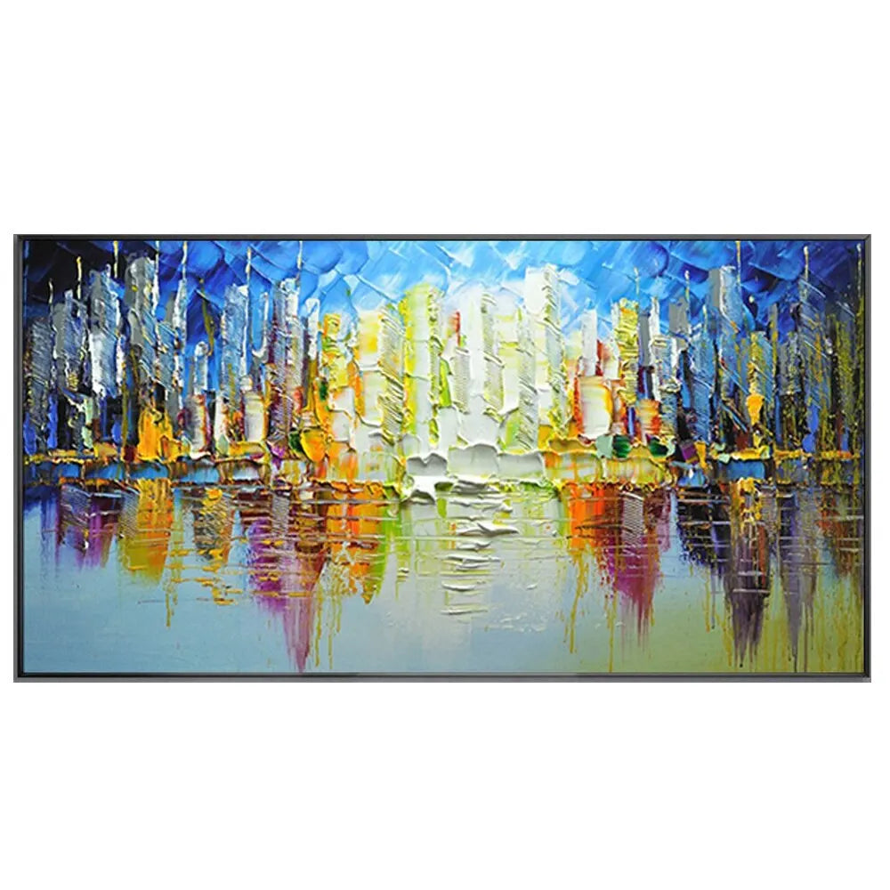 Hand Painted Abstract Colorful Canvas Textured