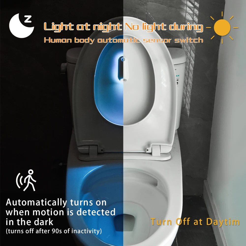 Toilet Night Light Motion Sensor Light, RGB 7Color Changing , LED Rechargeable LED Light