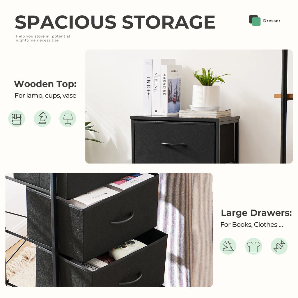 Living Room Wardrobe Steel Frame Fabric Baskets