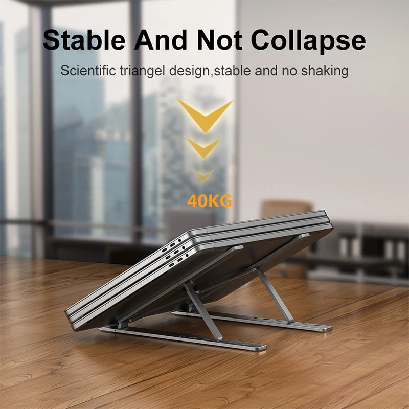 Laptop Holder Aluminum Alloy Adjustable Foldable For Notebook Non-Slip