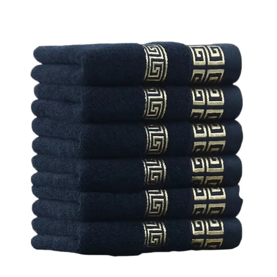 1/4/6pcs Black Cotton Towels, Embroidered Hotel Quality Bath Towels, Thicken Face Towels