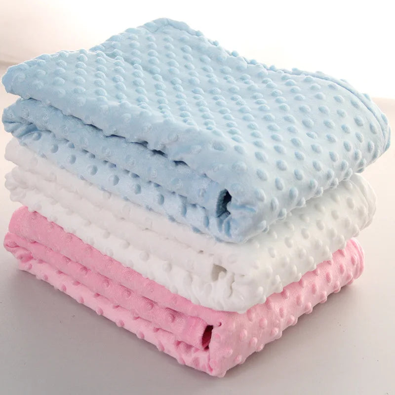Baby Blanket, Newborn Thermal Soft Fleece Solid Color Quilt