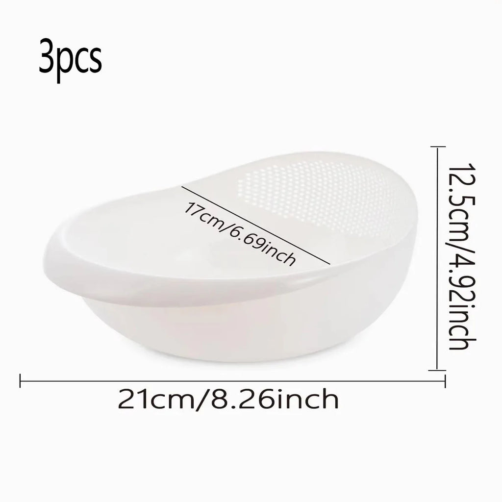 1/3pcs- Colander Rice Bowl Drain Basket Fruit Bowl Washing Drain Basket with Handle