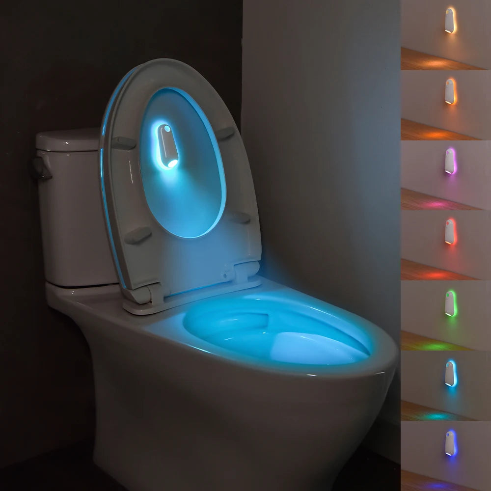 Toilet Night Light Motion Sensor Light, RGB 7Color Changing , LED Rechargeable LED Light