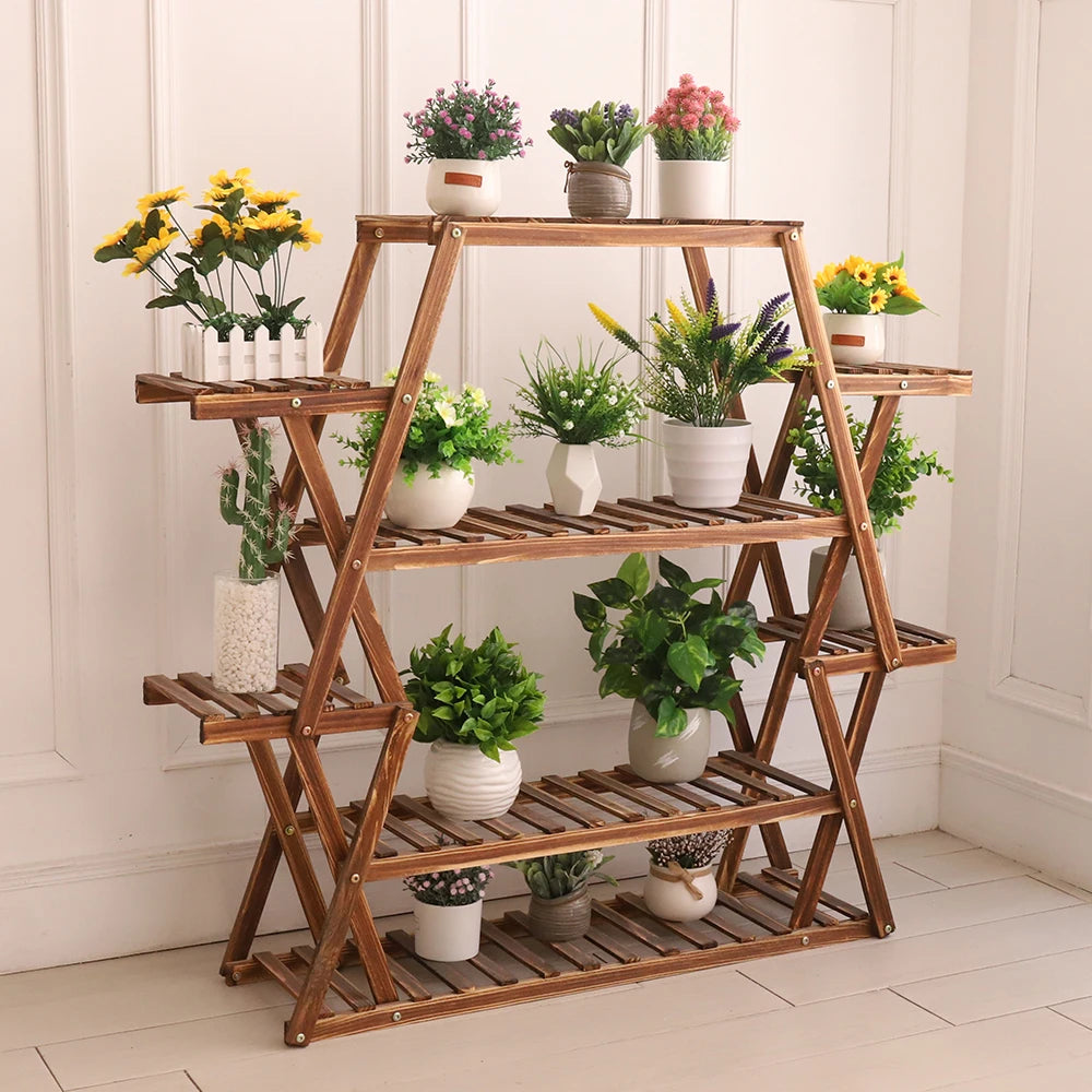 X-Large Multi-Tier Wood Plant Stand Indoor Outdoor