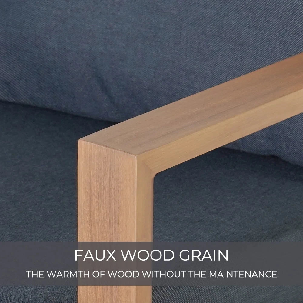 Outdoor Patio Furniture Aluminum Faux Wood Grain Frame, Seats 5