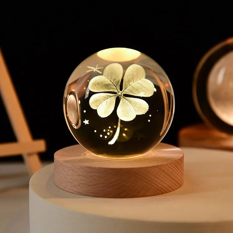 3D Glowing Planetary Crystal Ball Night Light