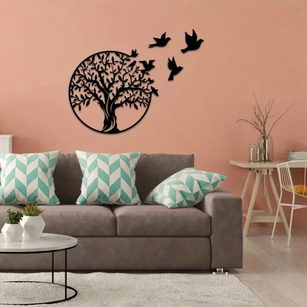 Black Metal Tree of Life Outdoor and Home Decor