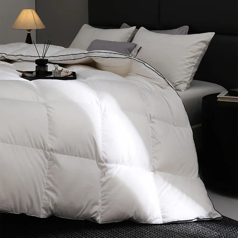 "Breathing Quilt" Pro: 95% Goose Down Comforter for Winter - 800FP High Loft, Odor-Free