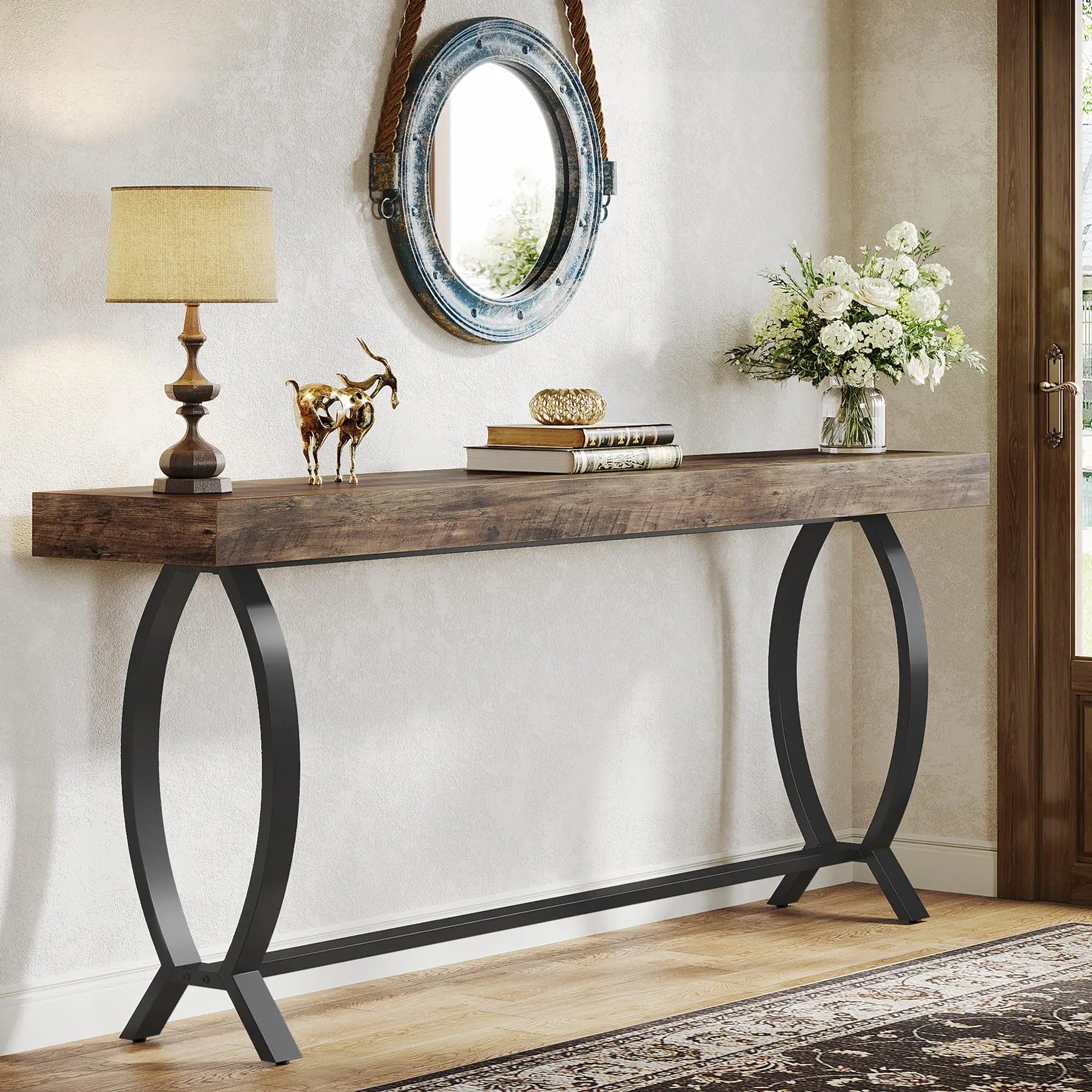 Tribesigns Console Foyer Table, 70.87-inch Table, Farmhouse Behind Couch Table