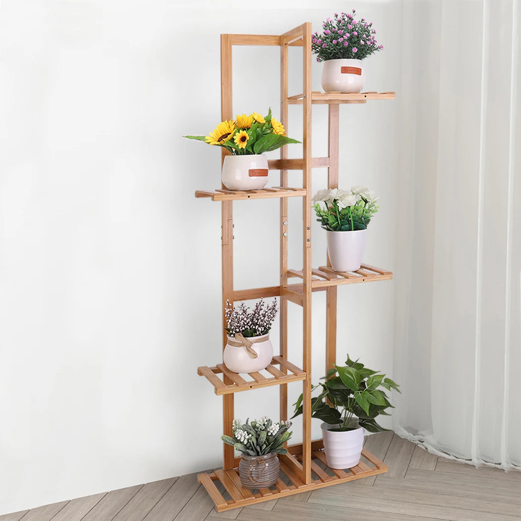 5/6 Tiers Tall Bamboo Plant Stand Corner, Indoor, Outdoor