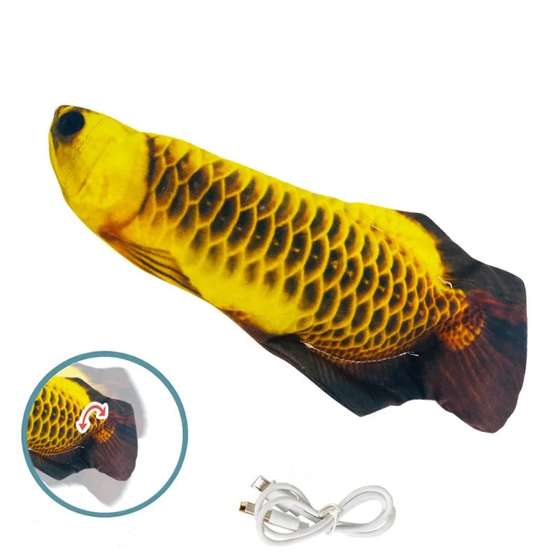 Interactive Electric Floppy Fish Toy For Cats & Dogs, USB Charged