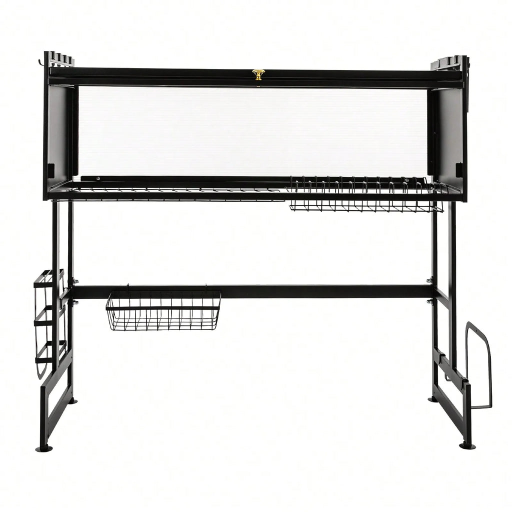 Large Capacity Organization 2-Tier Carbon Steel Kitchen Storage Dish Drainer Drying Rack Over The Sink
Over the Kitchen Sink Organizer or Dish Drainer 2-Tier