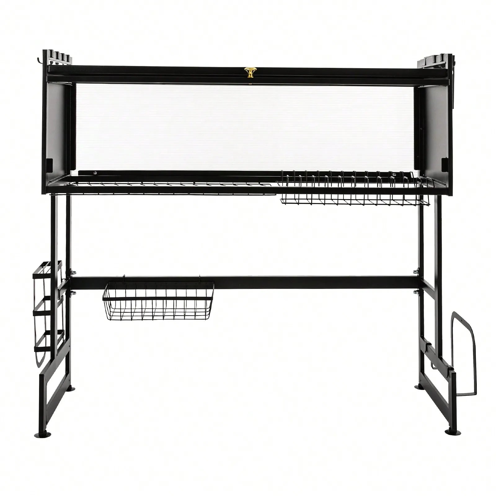 Large Capacity Organization 2-Tier Carbon Steel Kitchen Storage Dish Drainer Drying Rack Over The Sink
Over the Kitchen Sink Organizer or Dish Drainer 2-Tier