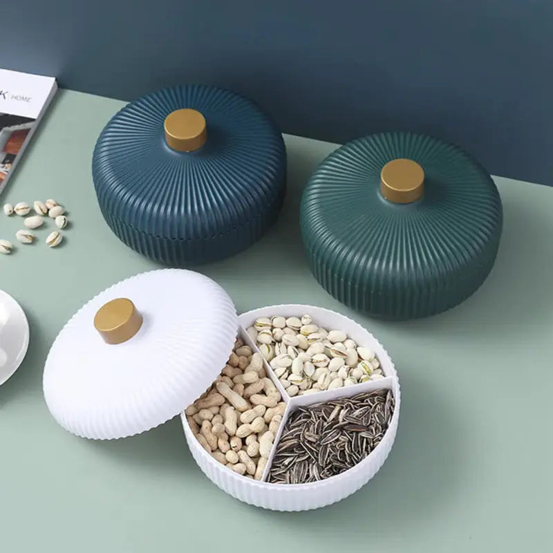 3 Compartment Food Storage Tray With Cover