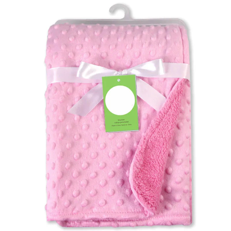Baby Blanket, Newborn Thermal Soft Fleece Solid Color Quilt