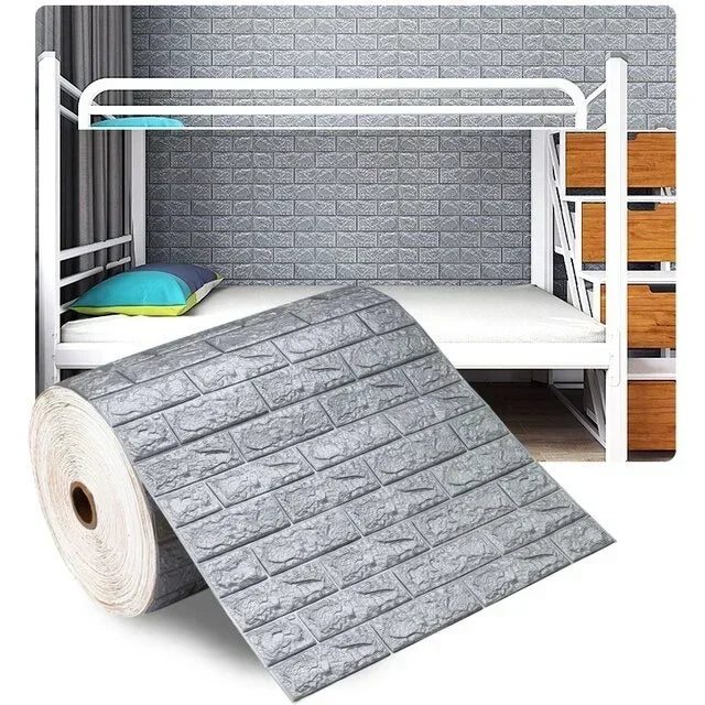 70cmx1/5/10m 3DWallpaper Waterproof Decoration Self-Adhesive Foam Brick Wallpaper
