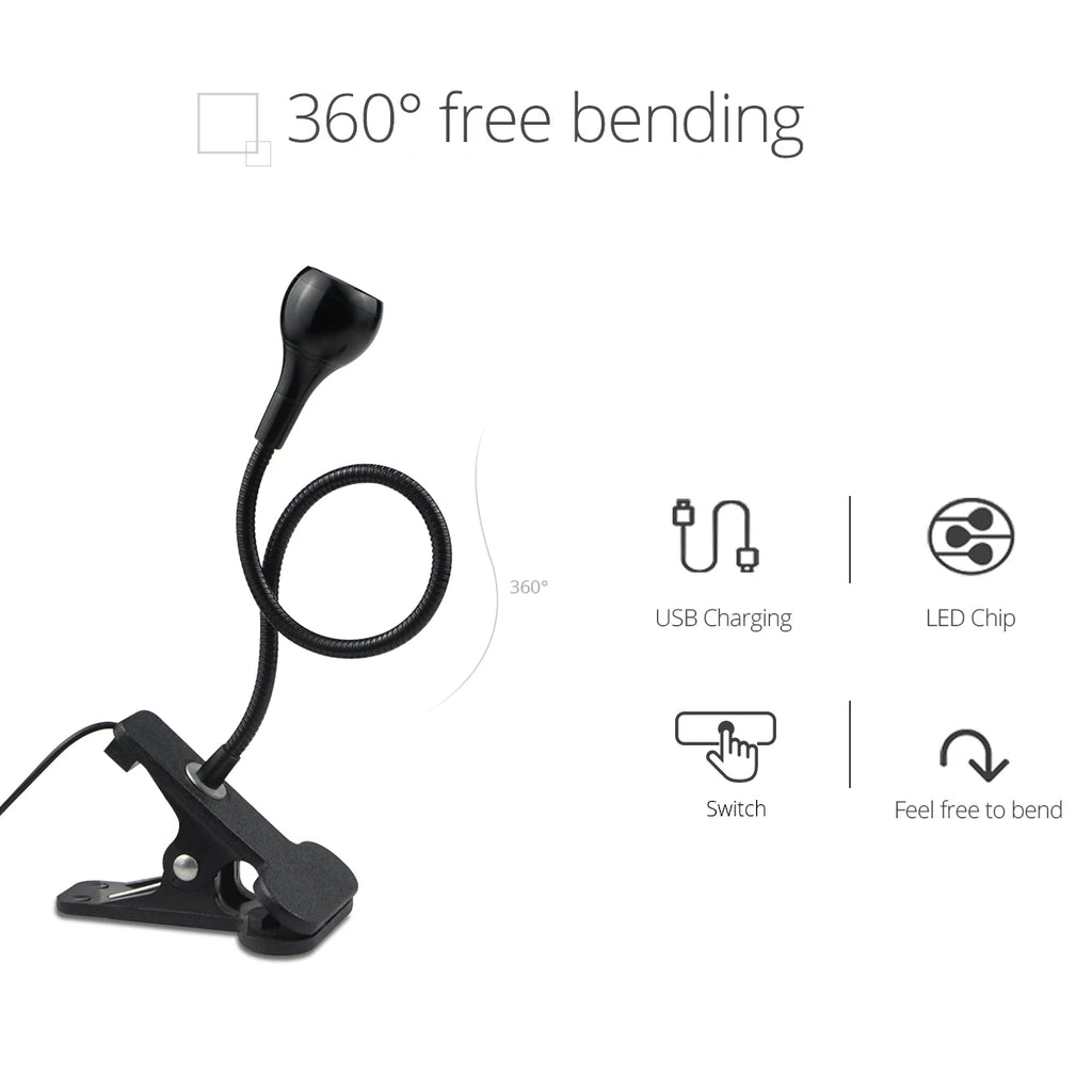 Reading Lamp USB LED Flexible Clip Holder