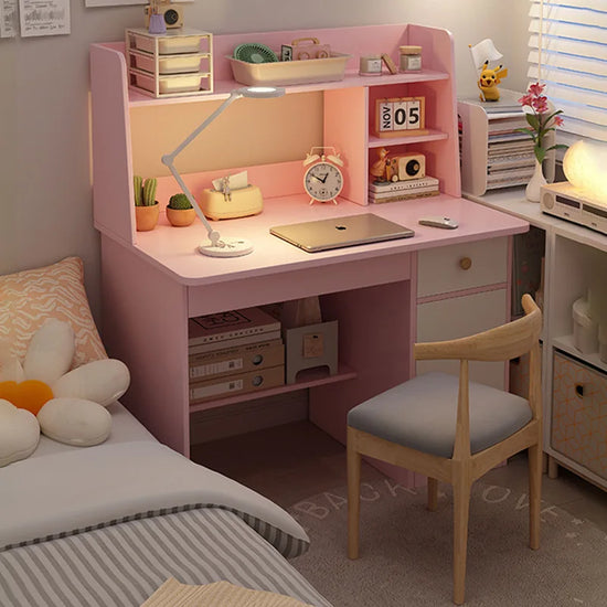 Desk, bookshelf, integrated computer desk, home bedroom, small table