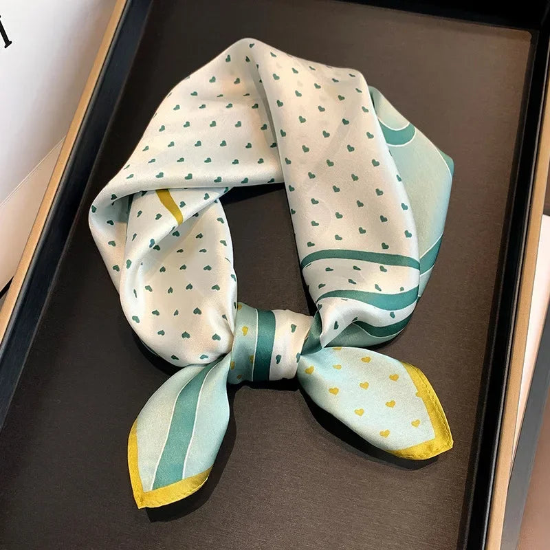 Scarf 100% Silk Bandana Women Square Scarves, Luxury High Quality