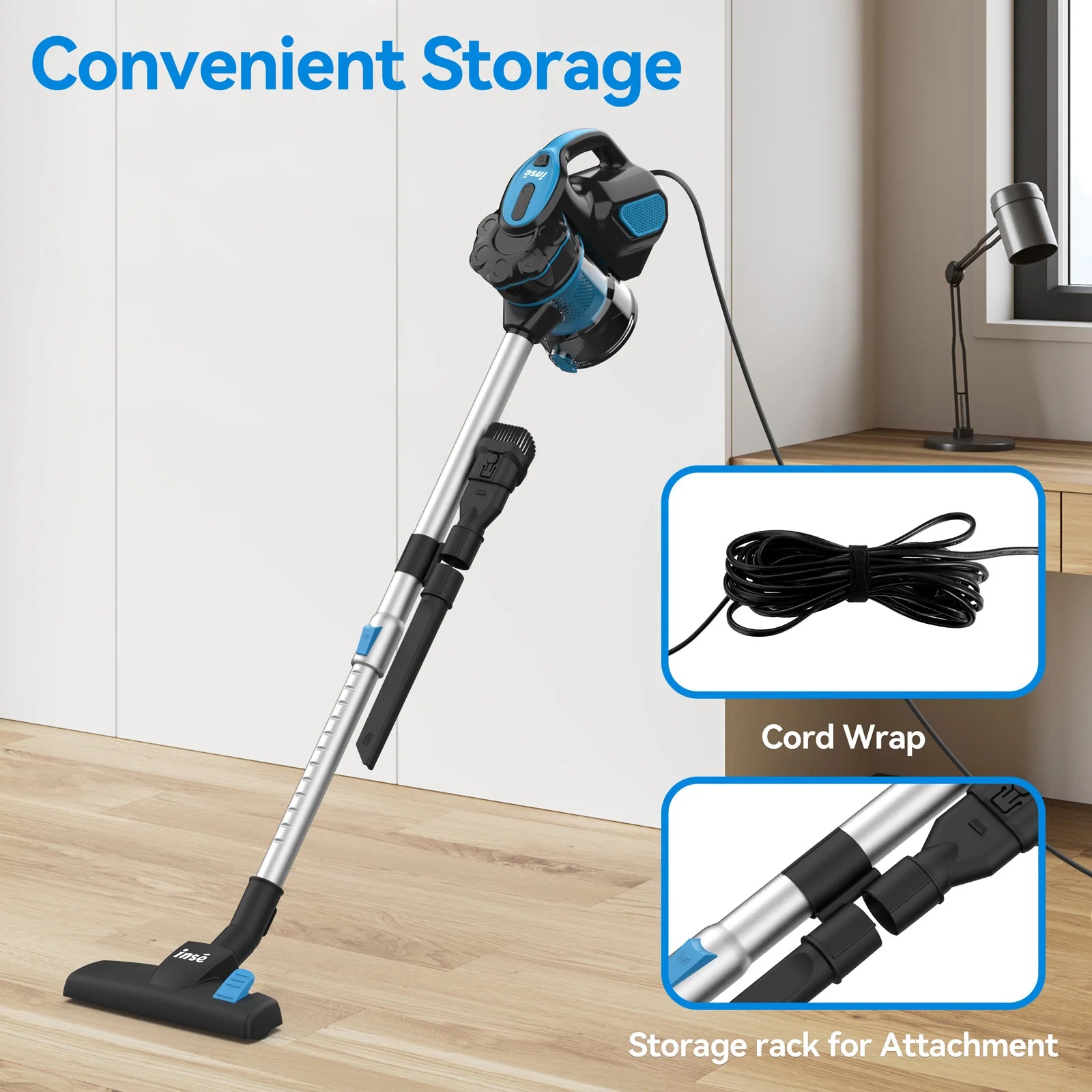 Vacuum Cleaner Corded, Powerful Suction, 600W Motor, Handheld or Stick