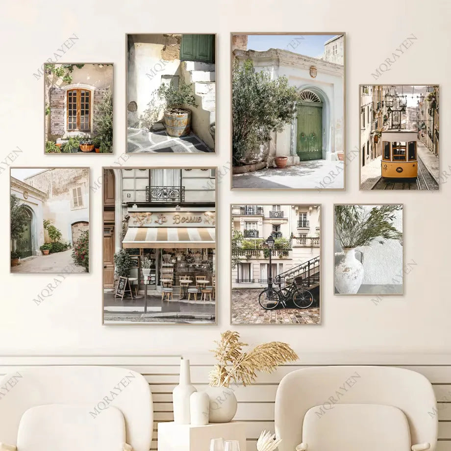 Scandinavian Bohemian Wall Art. Spanish Italy Puglia Architecture, Print on Canvas