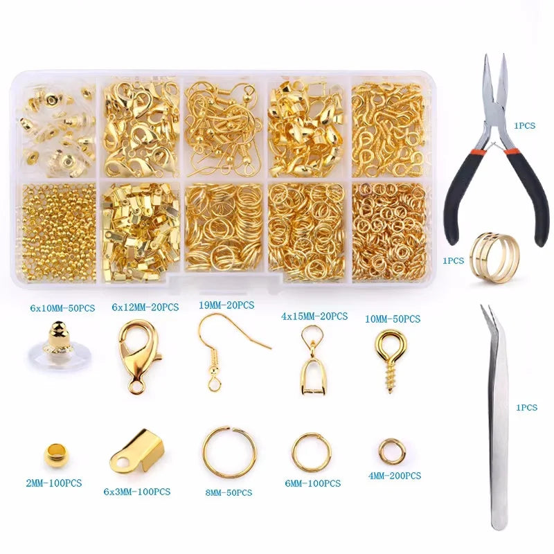 Jewelry Making Supplies Kit With Tools, Earring Charms, Jewelry Wires, Findings