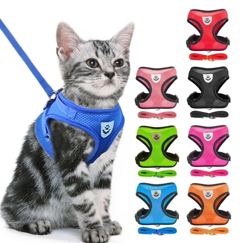 Cat Harness Vest Adjustable Mesh Harness For Cats and Small Dogs