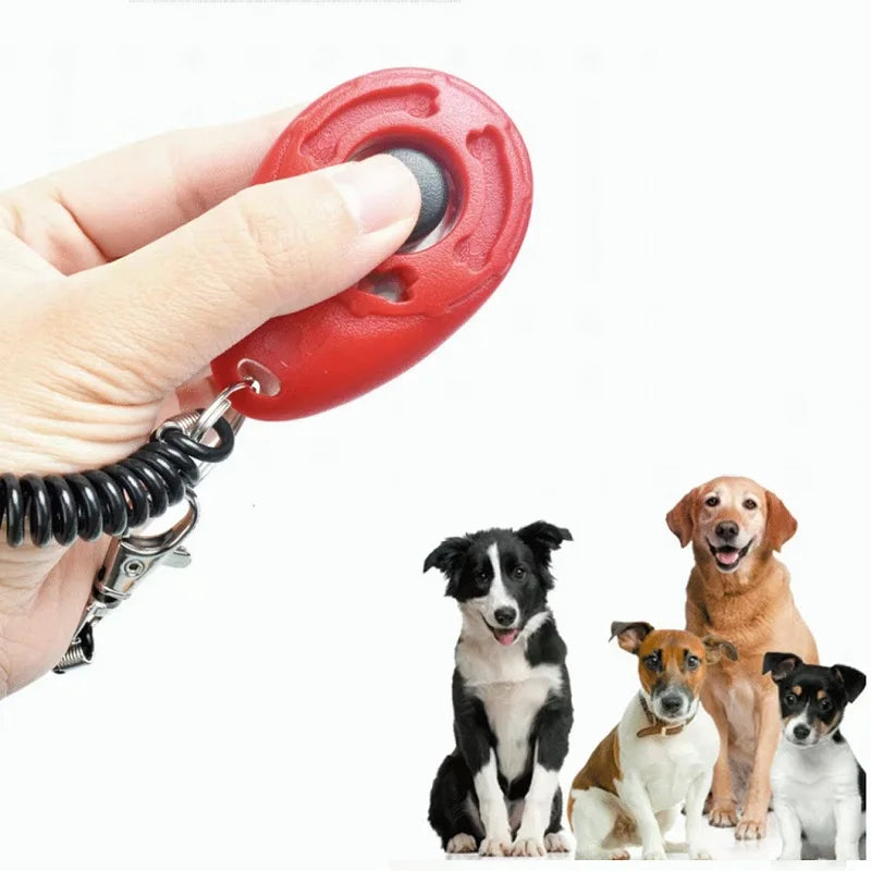 Dog Training Clicker Adjustable Wrist Strap Key Chain