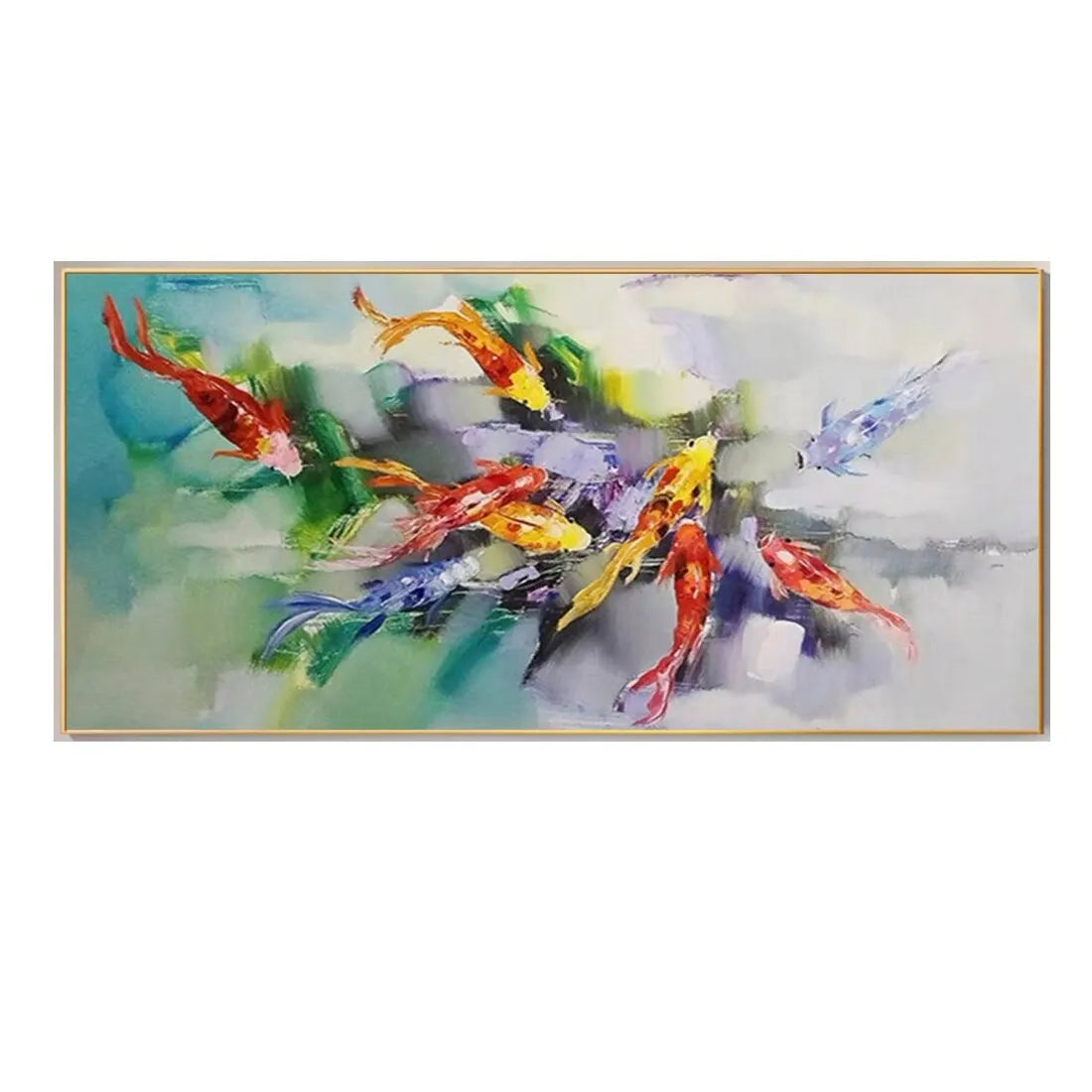 Large Colorful Koi Fish on Canvas Beautiful Colors