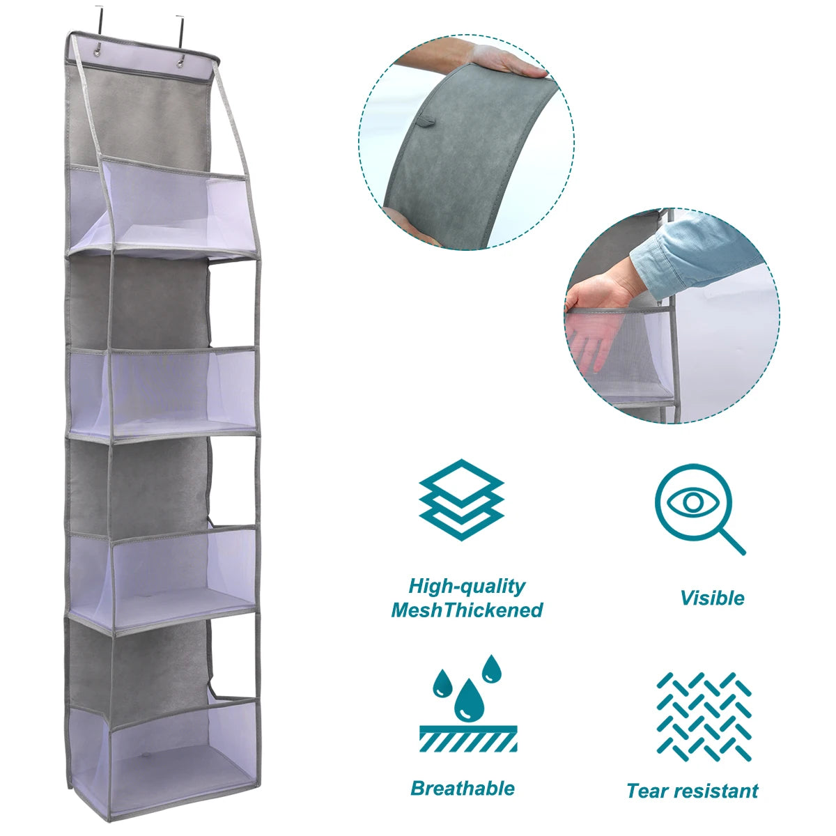 ! PCS 4/6 Layer Over the Door Hanging Organizer, Use for Cosmetics, Storage, Nursery, Bathroom