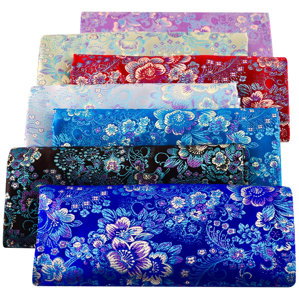 Jacquard Silk Fabric by the Meter Clothing, Brocade Jacquard Fabric By Yards Upholstery