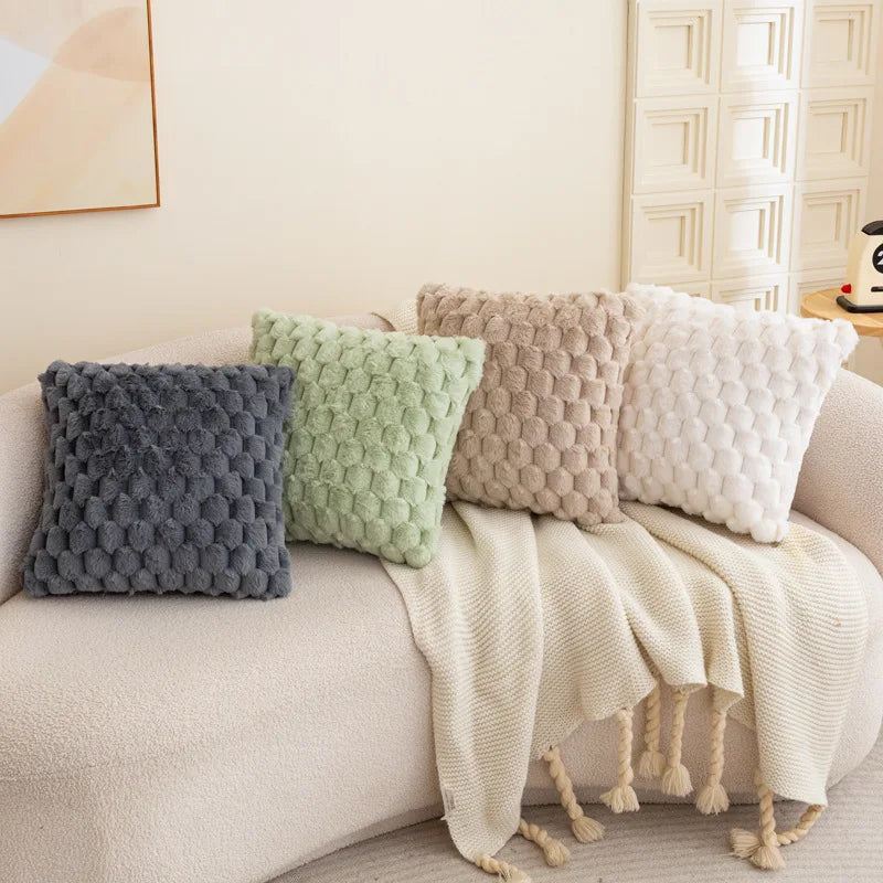 Pack Of Two Artificial Plush Fur. Decorative Throw Pillows. No Pillow Core
 ﻿