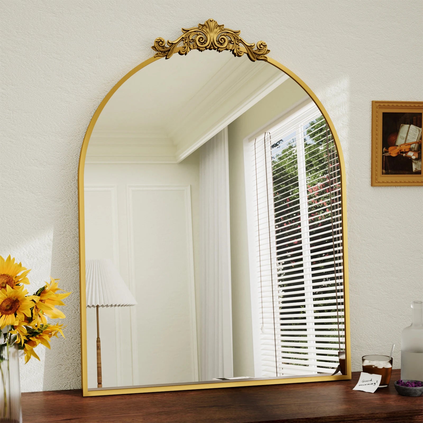Wall Mirror Decorative Arch, Gold