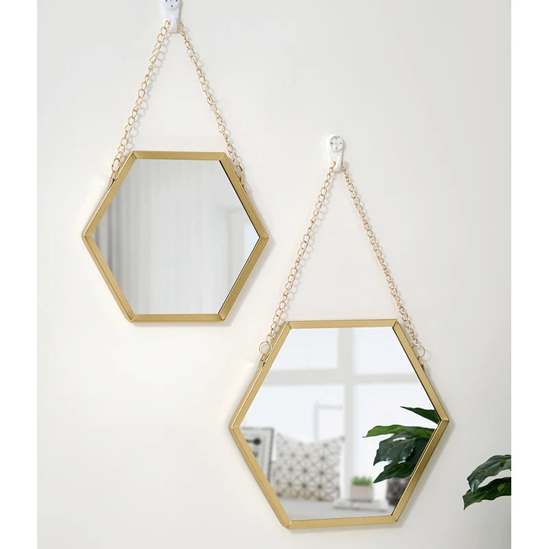 Hexagon Shaped Mirrors Wall Decor