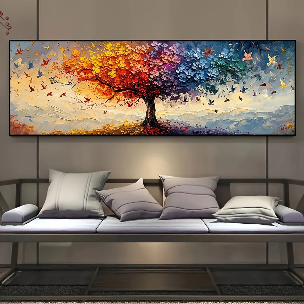 Tree Of Life Large Canvas Wall Art Multicolor Butterfly Art Prints Beautiful colors