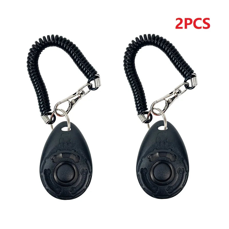 Dog Training Clicker Adjustable Wrist Strap Key Chain
