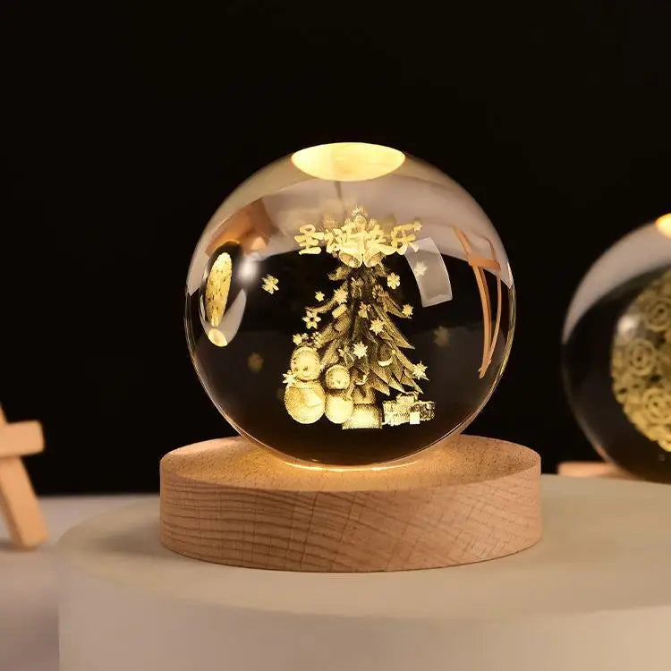3D Glowing Planetary Crystal Ball Night Light