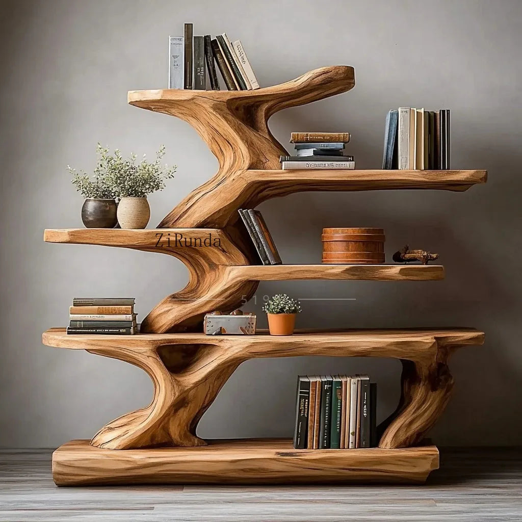 Chinese Solid Wood, Natural Edge Shelf