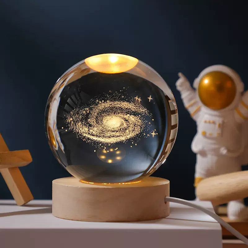 3D Glowing Planetary Crystal Ball Night Light