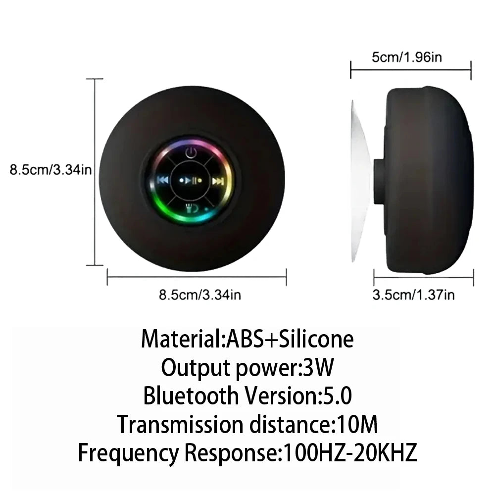 Portable Wireless Bluetooth Speaker LED IPX4 Waterproof Mini Stereo Sound Box