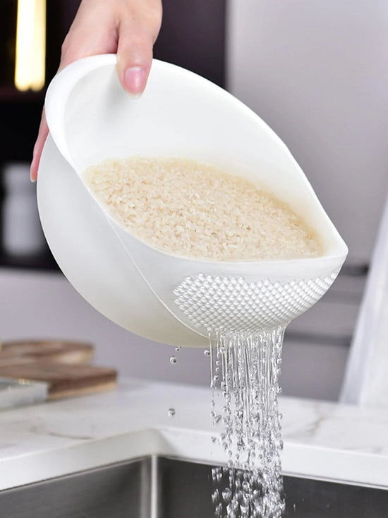 1/3pcs- Colander Rice Bowl Drain Basket Fruit Bowl Washing Drain Basket with Handle