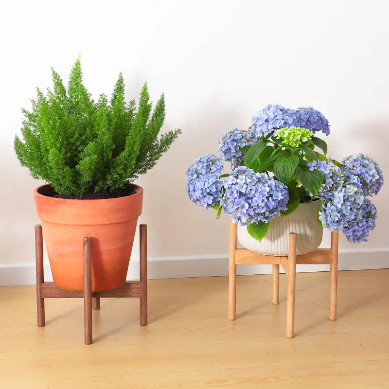 Solid Wood Flower Plant Holder, Garden, Balcony Decor