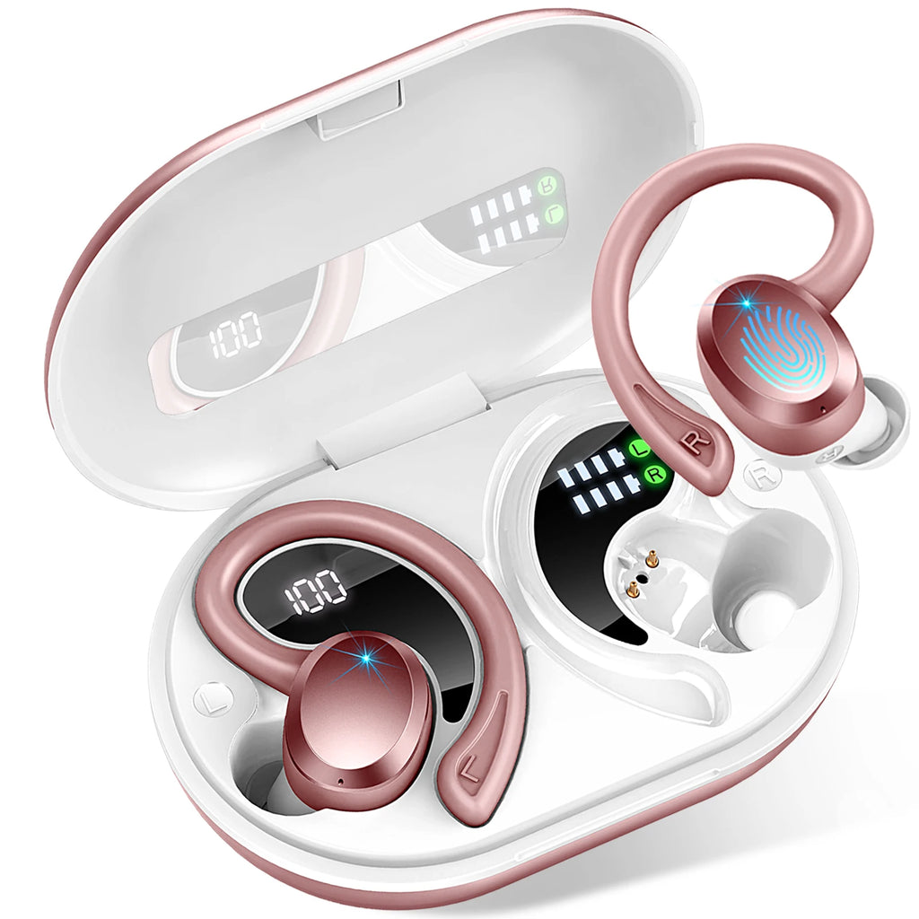 Wireless Earbuds, Bluetooth 5.3 Earbuds Stereo Bass, Noise Cancelling Mic., Waterproof, 40h Playback