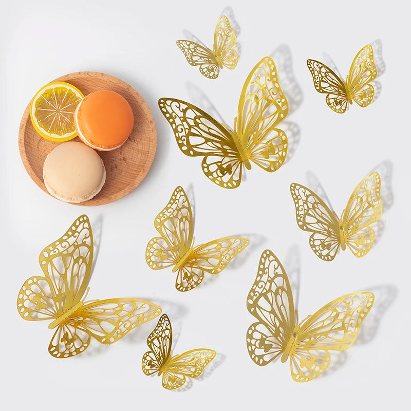 Butterfly 12PCS Hollow Wall Stickers Wall Decorations