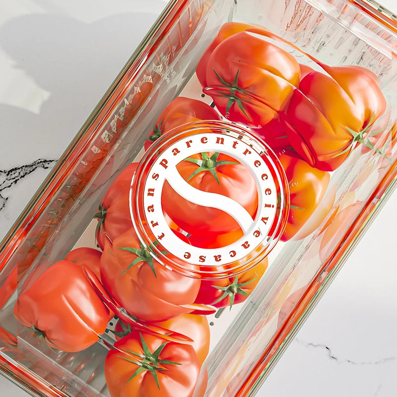 Stackable Refrigerator Storage Box, Lid with Handle, Use For Bread, Vegetables, fruit