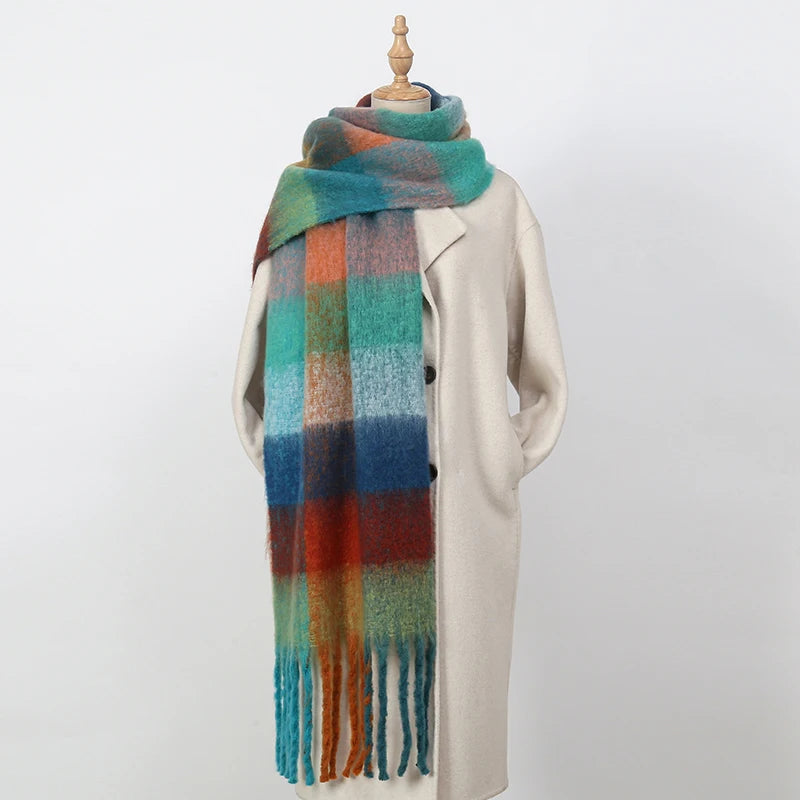 2025 Winter Thick Warm Scarf , Plaids different colors