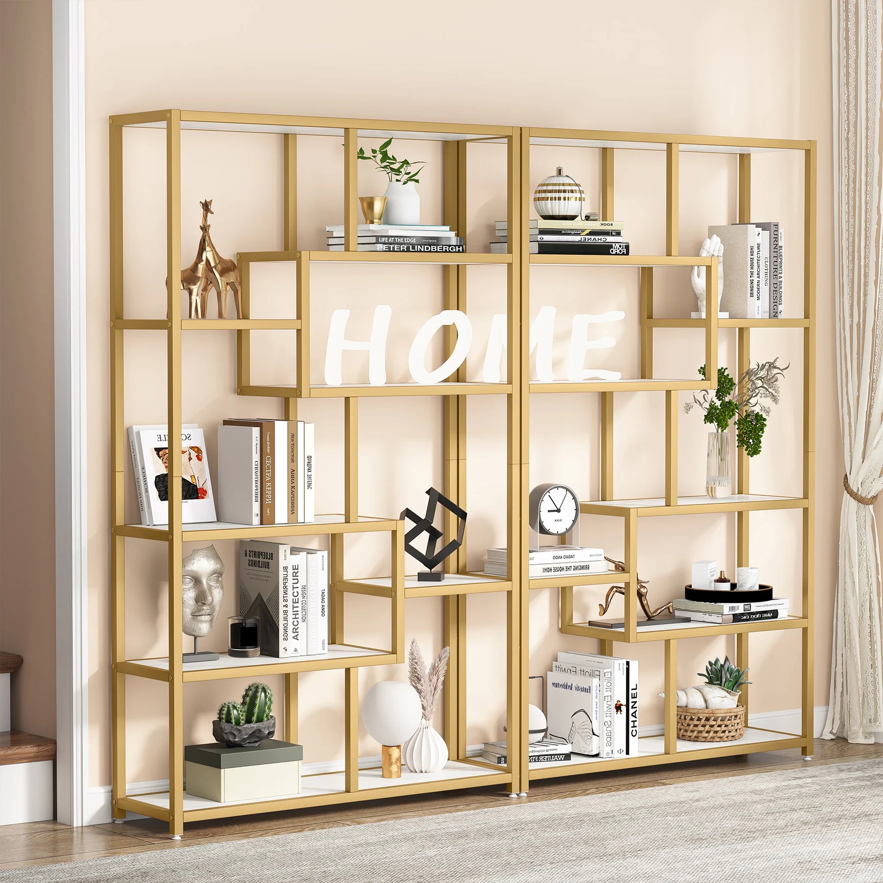 Tribesigns Bookcase, Organizer Display Rack with 8 Open Shelves