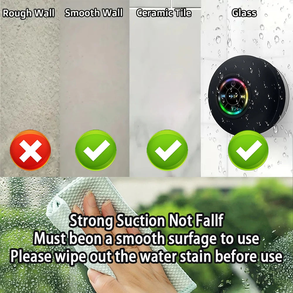 Portable Wireless Bluetooth Speaker LED IPX4 Waterproof Mini Stereo Sound Box